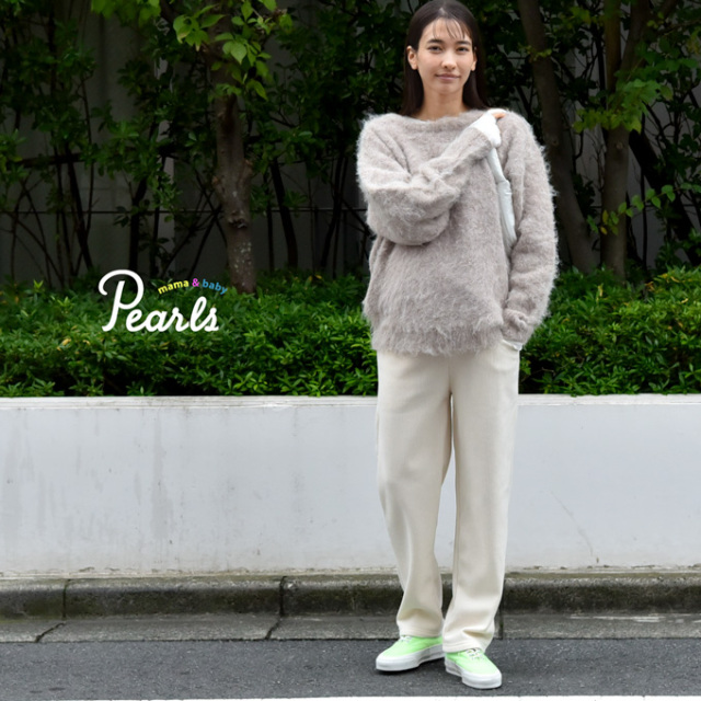 マタニティ パンツ 裏起毛 コーデュロイ フリース 秋冬 冬 ワイド ルームウエア Pearls パールズ
