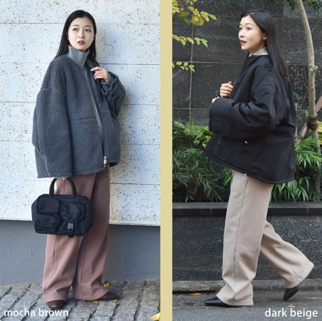 マタニティ リブパンツ 冬 裏ボア 裏毛布 あったか 暖か 防寒 リブ ワイド パールズ Pearls