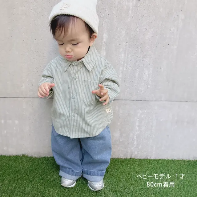 ベビー キッズ パンツ ボトム デニム ワイドシルエット バルーンシルエット ベビー服 キッズ服 Pearls パールズ