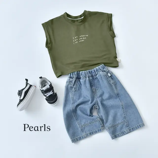 ベビー キッズ パンツ ボトム デニム ワイドシルエット ベビー服 キッズ服 子供服 Pearls パールズ