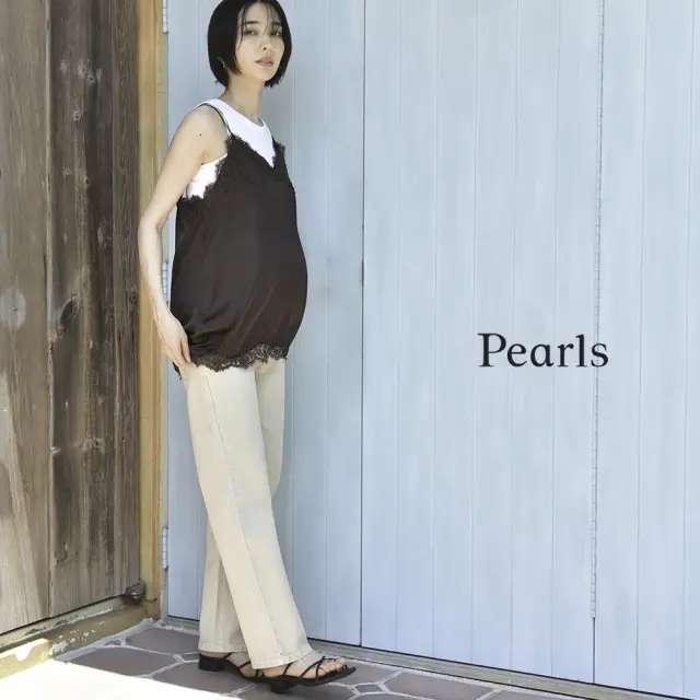 マタニティ デニム ヴィンテージ加工 デニムパンツ ストレートデニム パンツ マタニティパンツ カジュアル Pearls パールズ