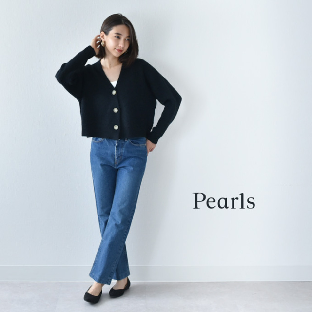 マタニティ 授乳服 ニット カーディガン 秋冬 冬 暖か トップス 臨月 Pearls パールズ