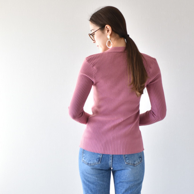 Pearls パールズ 授乳服 冬 トップス リブニット マタニティ 秋 長袖 暖か フィット