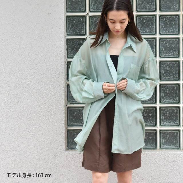 授乳服 ブラウス トップス シャツ シアー ベアトップ キャミソール セット 冷房対策 サテン パールズ Pearls
