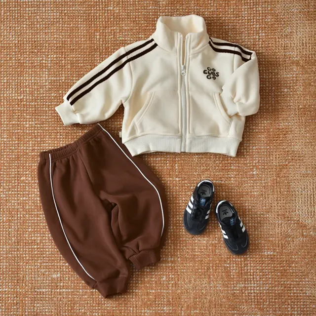 マタニティ通販パールズ ベビー服 暖かい 長袖 ジャージ風ジップアップ