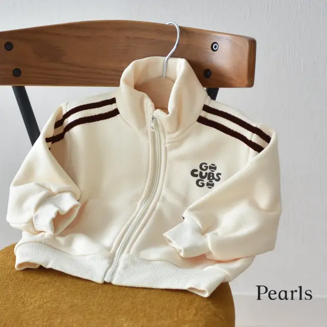 マタニティ通販パールズ ベビー服 暖かい 長袖 ジャージ風ジップアップ