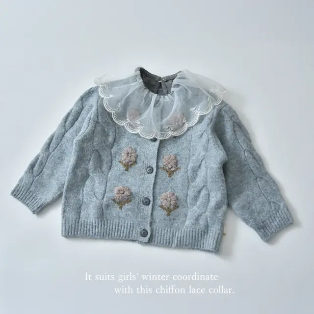 ベビー キッズ トップス カットソー ガーリー ベビー服 キッズ服 シフォンレース Pearls パールズ