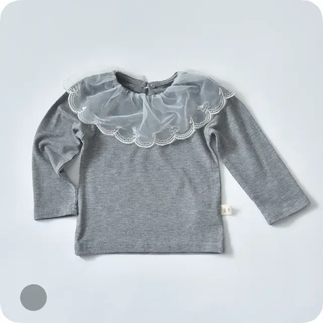 ベビー キッズ トップス カットソー ガーリー ベビー服 キッズ服 シフォンレース Pearls パールズ