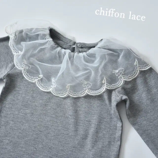 ベビー キッズ トップス カットソー ガーリー ベビー服 キッズ服 シフォンレース Pearls パールズ