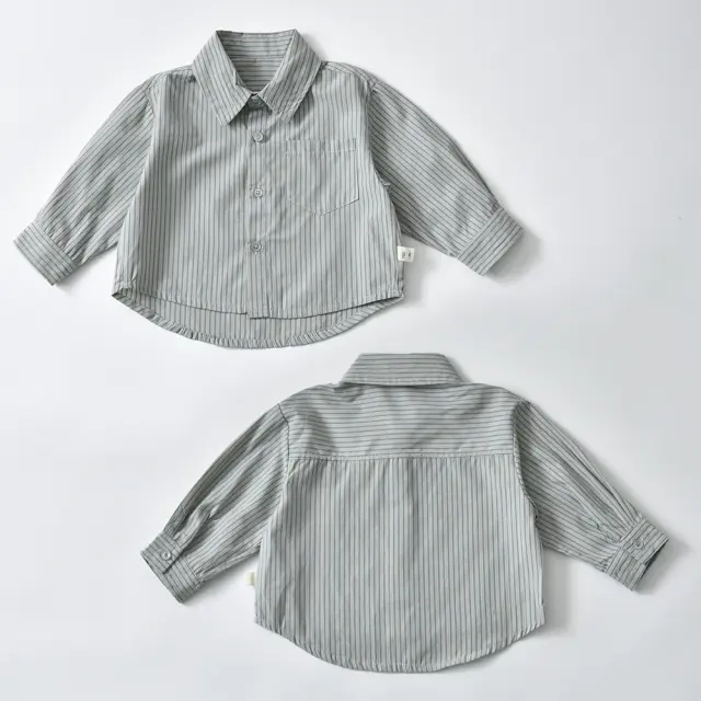 ベビー キッズ トップス シャツ ストライプ ベビー服 キッズ服 上着 子供服 長袖 Pearls パールズ