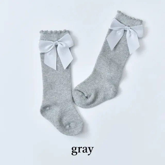 ベビー キッズ ソックス 靴下 くつ下 ハイソックス リボン 無地 シンプル 女の子 Pearls パールズ