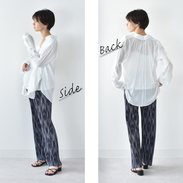 マタニティ パンツ リブ 夏 春 春夏 ワイド ストレート 柄パンツ Pearls パールズ