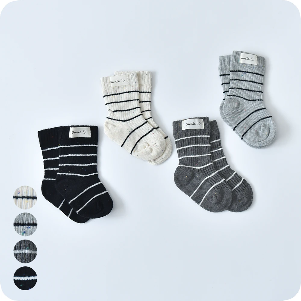 ベビー ソックス 靴下 くつ下 ミックスヤーン ボーダー リブ 女の子 男の子 赤ちゃん Pearls パールズ
