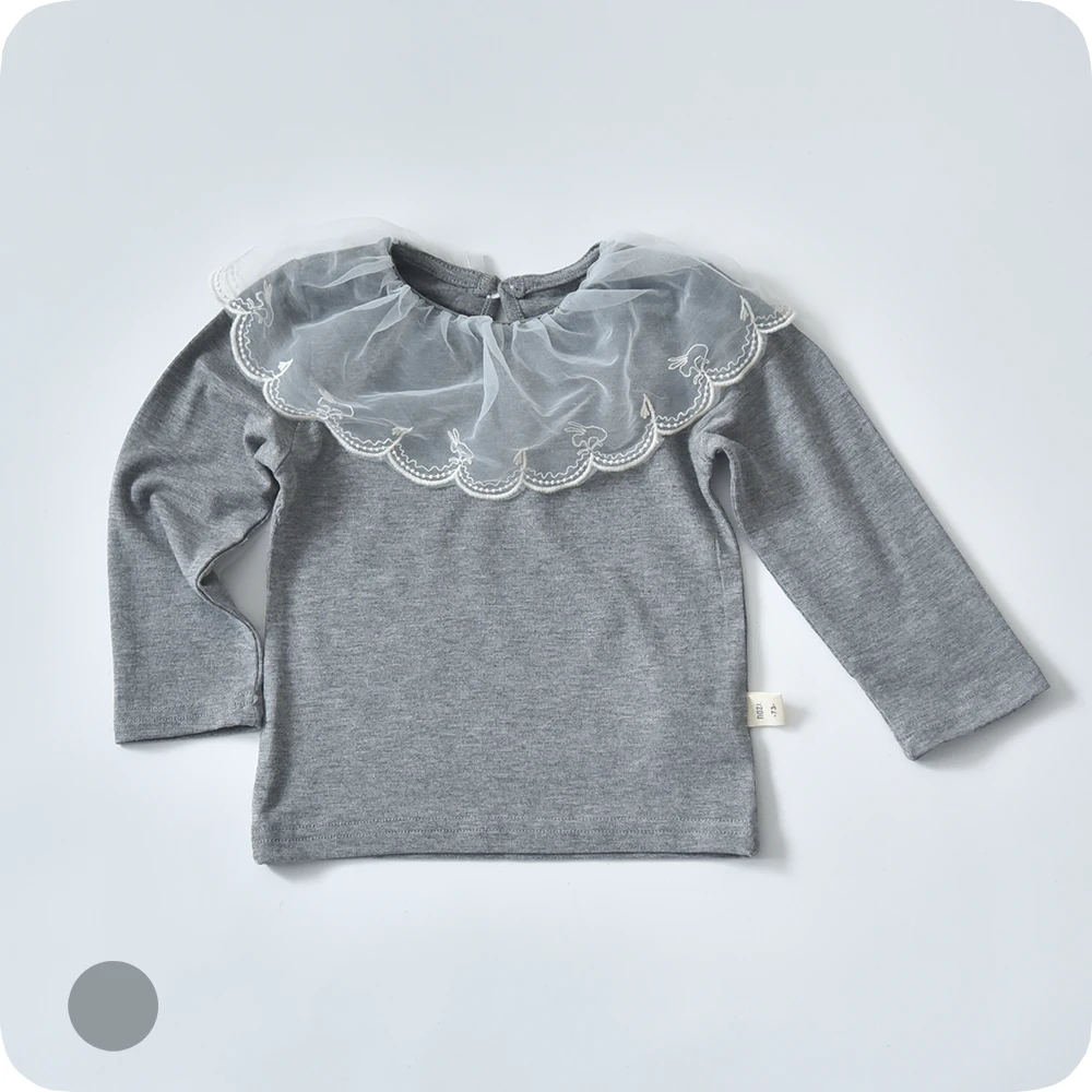 ベビー キッズ トップス カットソー ガーリー ベビー服 キッズ服 シフォンレース Pearls パールズ