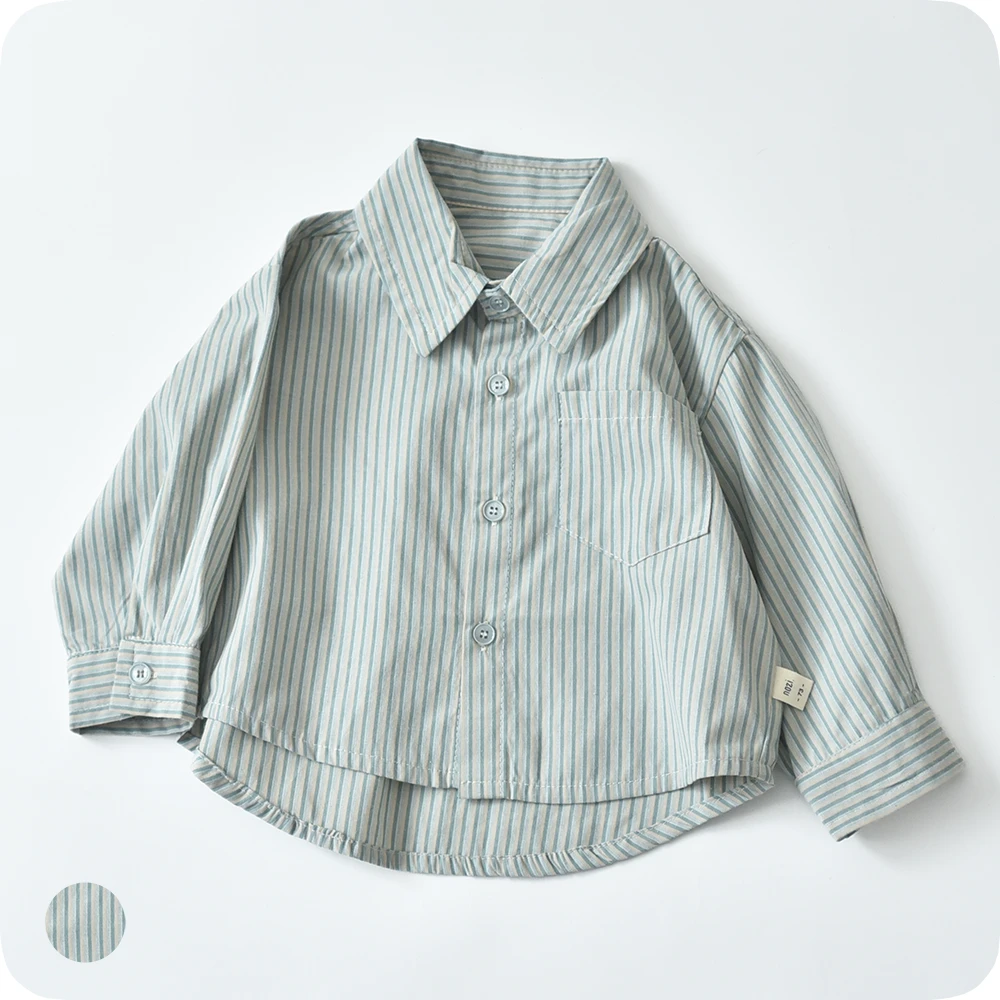 ベビー キッズ トップス シャツ ストライプ ベビー服 キッズ服 上着 子供服 長袖 Pearls パールズ