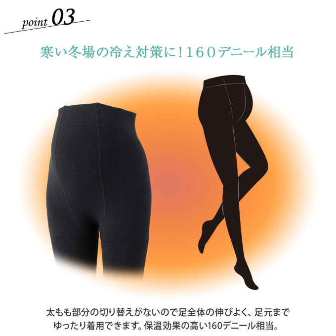 マタニティ タイツ 裏起毛 冬 あったか 暖か 164デニール 犬印本舗 