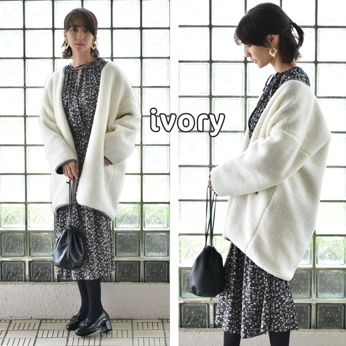 Pearls パールズ ママコート ダッカー マタニティ 暖か 防寒 ボア リバーシブル