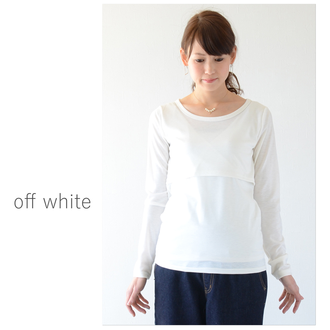 Pearls パールズ 授乳服 マタニティ  トップス カットソー　授乳Tシャツ おしゃれ オシャレ  授乳TEE レイヤード 