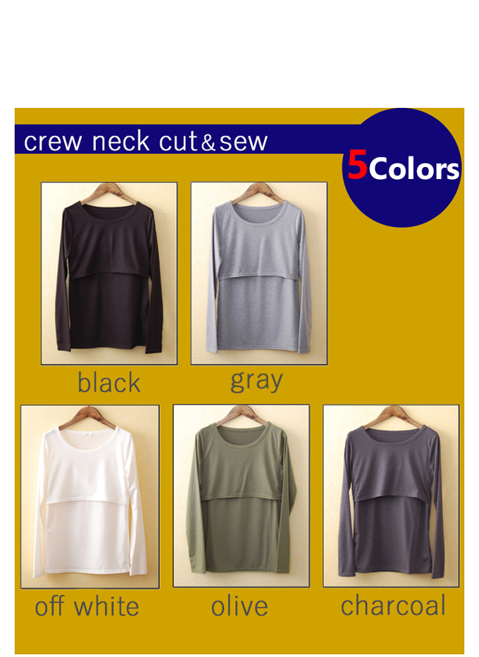 Pearls パールズ 授乳服 マタニティ  トップス カットソー　授乳Tシャツ おしゃれ オシャレ  授乳TEE レイヤード 