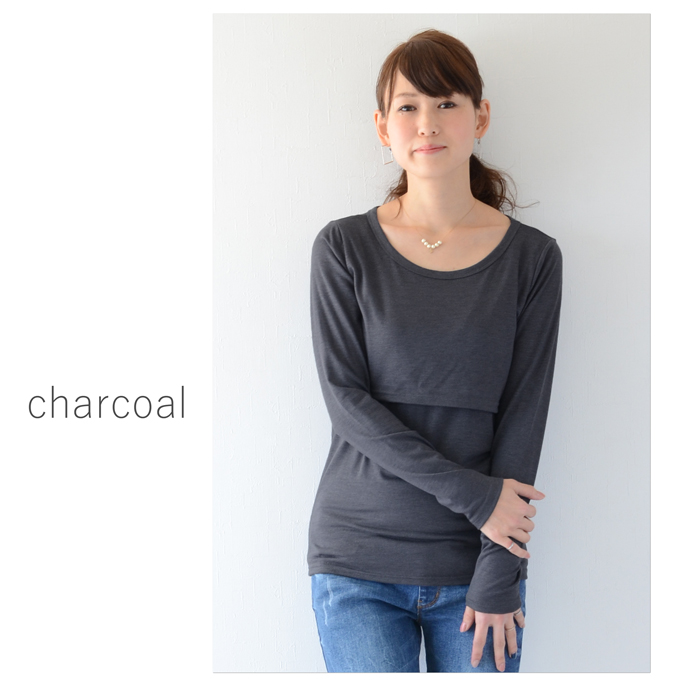 Pearls パールズ 授乳服 マタニティ  トップス カットソー　授乳Tシャツ おしゃれ オシャレ  授乳TEE レイヤード 