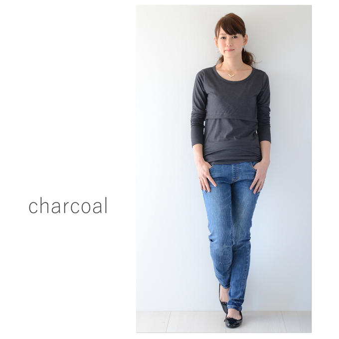 Pearls パールズ 授乳服 マタニティ  トップス カットソー　授乳Tシャツ おしゃれ オシャレ  授乳TEE レイヤード 