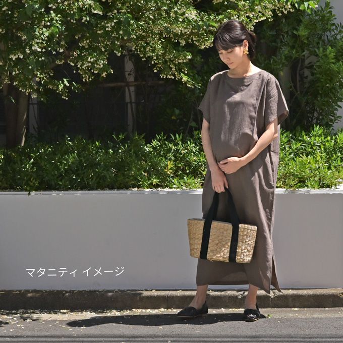 マタニティ ワンピース 授乳服 夏 マキシ ロング 半袖 春夏 授乳口付き コットン リネン 綿 麻 綿麻 パールズ Pearls