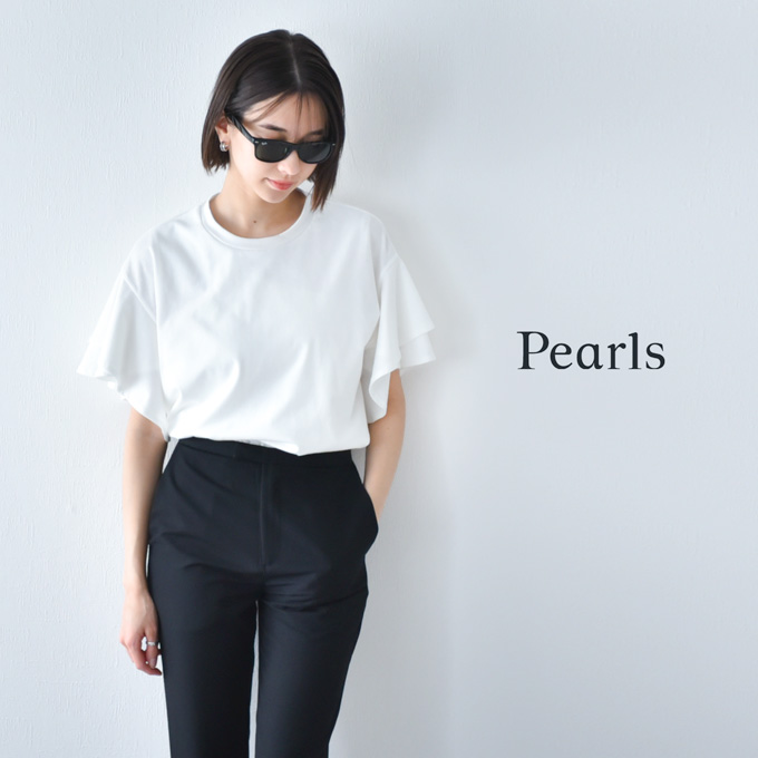 Pearls パールズ 日本製 授乳服 デザイン袖 ボリュームスリーブ 袖コンシャス 半袖 夏 マタニティ トップス