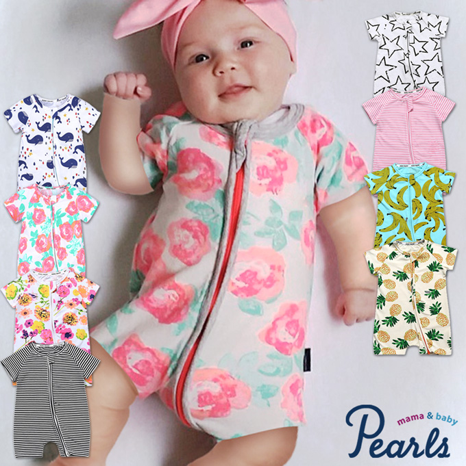 Pearls パールズ ベビー服 ベビー ロンパース 涼しい 男の子 女の子 夏 肌着