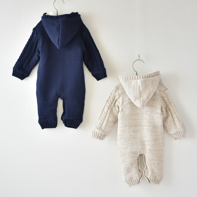 Pearls パールズ ベビー服 冬 暖か ボア カバーオール アウター  ニット 男の子 女の子 防寒 新生児 裏起毛