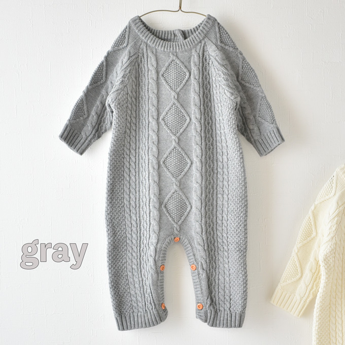 Pearls パールズ ベビー服 冬 男の子 女の子 カバーオール 暖か あったか 綿 コットンニット