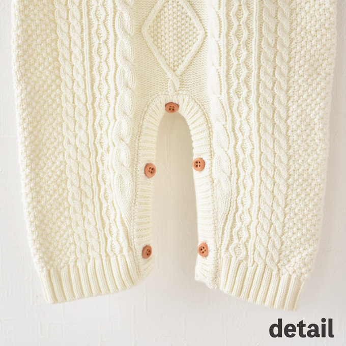 Pearls パールズ ベビー服 冬 男の子 女の子 カバーオール 暖か あったか 綿 コットンニット