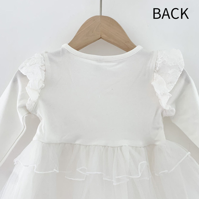 Pearls パールズ 送料無料 ベビードレス ベビー服 結婚式 ベビー セレモニードレス 女の子 花柄 ワンピース チュールワンピース 104日 ドレス 赤ちゃん チュールドレス ハーフバースデー 長袖 チュール レース お宮参り お食い初め