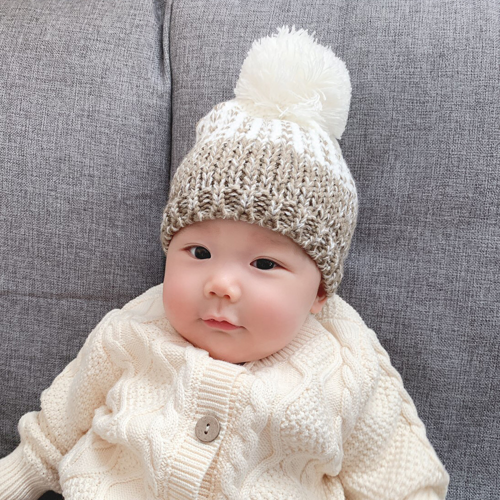 2点セット☆ママ＆ベビー 暖かニットキャップ 親子リンクコーデ