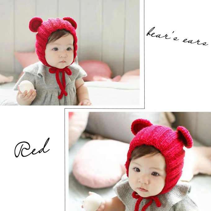 Pearls パールズ ベビー 帽子 赤ちゃん 冬 耳 女の子 男の子 くま ニットキャップ ニット帽 赤ちゃん 耳付き ベビーニット帽 キッズニット帽 暖かい あったか 子供 こども ベビー帽子 キッズ帽子 新生児 かわいい 可愛い