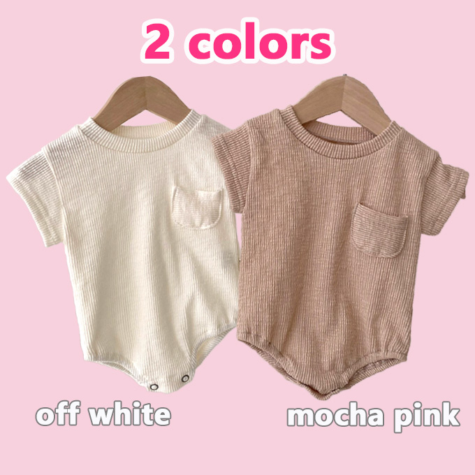 Pearls パールズ ベビー ベビー服 ロンパース リブ 半袖 春夏秋 女の子 子ども 子供服 女 可愛い かわいい 66 73 80 90