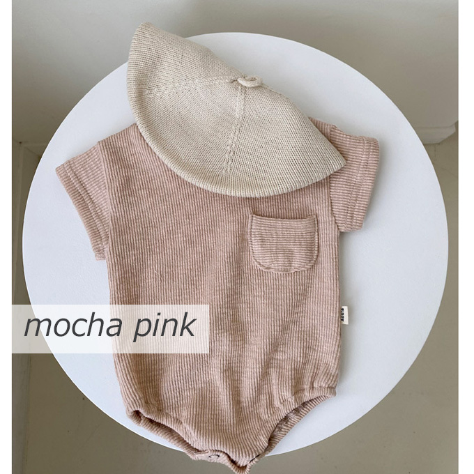 Pearls パールズ ベビー ベビー服 ロンパース リブ 半袖 春夏秋 女の子 子ども 子供服 女 可愛い かわいい 66 73 80 90