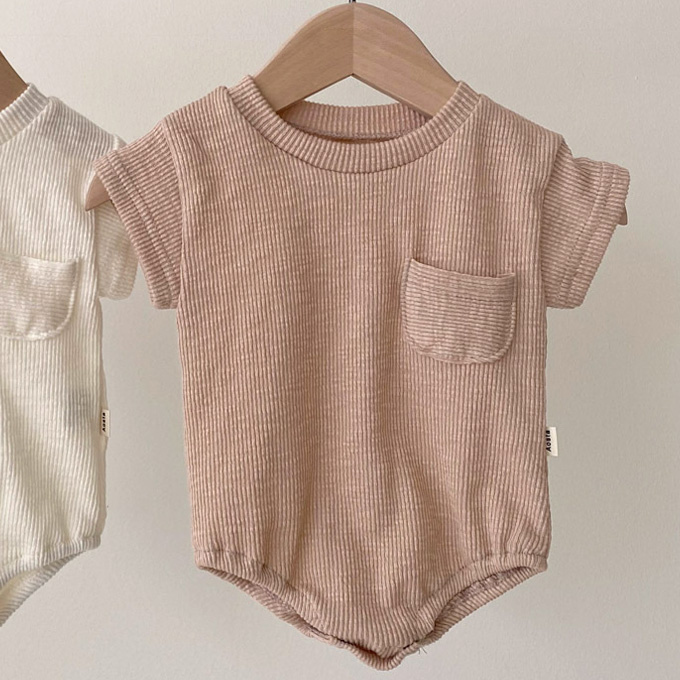Pearls パールズ ベビー ベビー服 ロンパース リブ 半袖 春夏秋 女の子 子ども 子供服 女 可愛い かわいい 66 73 80 90