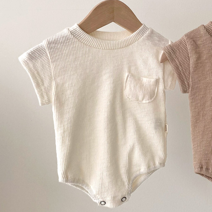 Pearls パールズ ベビー ベビー服 ロンパース リブ 半袖 春夏秋 女の子 子ども 子供服 女 可愛い かわいい 66 73 80 90