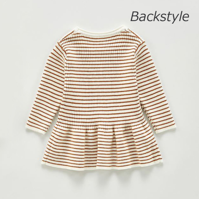 Pearls パールズ ベビー服 ボーダー リブ フレア コットン 暖かい 春秋冬 女の子 子ども 子供服 コットン 女 可愛い かわいい 66 73 80 90 100