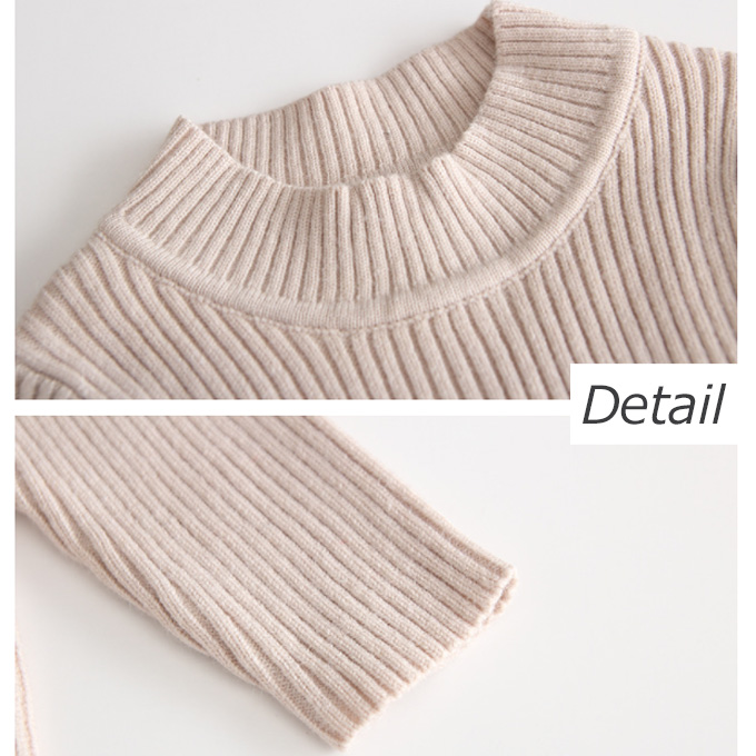 Pearls パールズ ベビー ベビー服 リブ 暖かい 長袖 ワンピース 春秋冬 女の子 子ども 子供服 女 可愛い かわいい 66 73 80 90 100