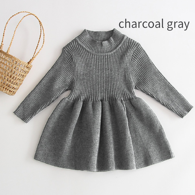 Pearls パールズ ベビー ベビー服 リブ 暖かい 長袖 ワンピース 春秋冬 女の子 子ども 子供服 女 可愛い かわいい 66 73 80 90 100