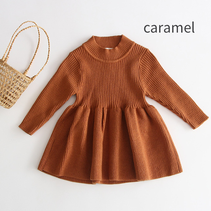 Pearls パールズ ベビー ベビー服 リブ 暖かい 長袖 ワンピース 春秋冬 女の子 子ども 子供服 女 可愛い かわいい 66 73 80 90 100