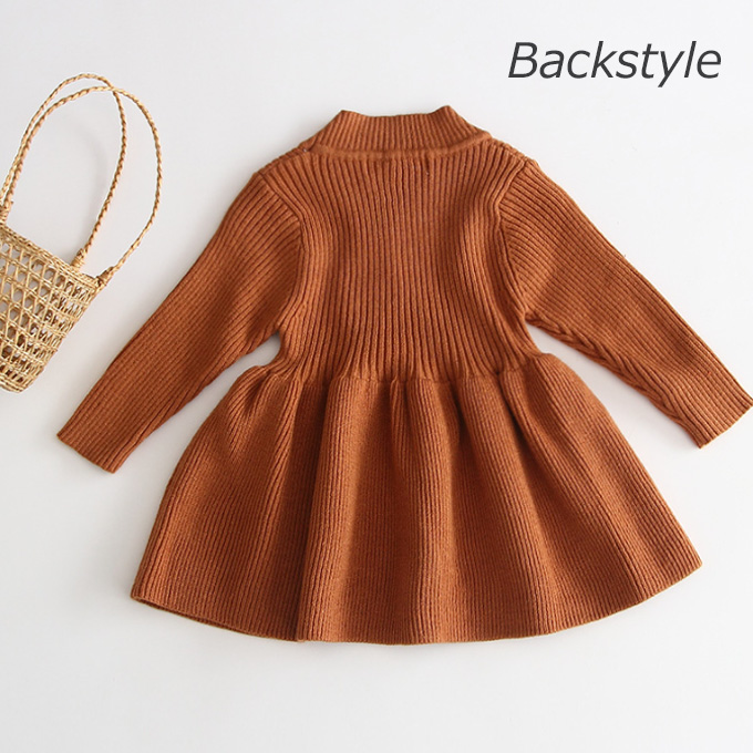 Pearls パールズ ベビー ベビー服 リブ 暖かい 長袖 ワンピース 春秋冬 女の子 子ども 子供服 女 可愛い かわいい 66 73 80 90 100