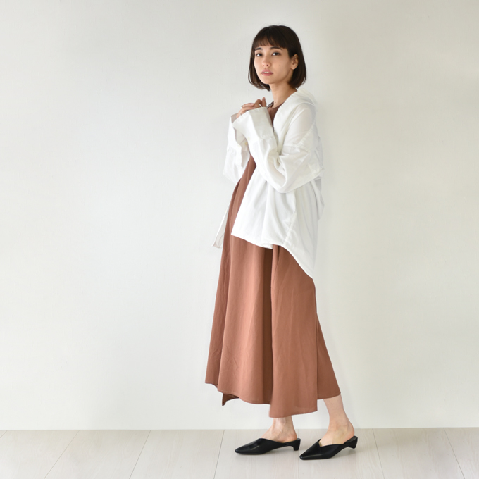 マタニティ ワンピース 夏 マキシ ロング ノースリーブ ナチュラル ベージュ ブラウン パールズ Pearls