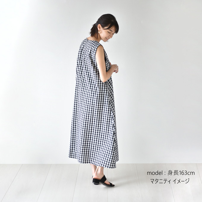 マタニティ ワンピース 夏 ギンガムチェック マキシ ロング 涼しい  パールズ Pearls