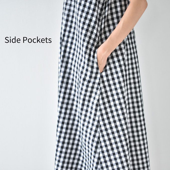 マタニティ ワンピース 夏 ギンガムチェック マキシ ロング 涼しい  パールズ Pearls