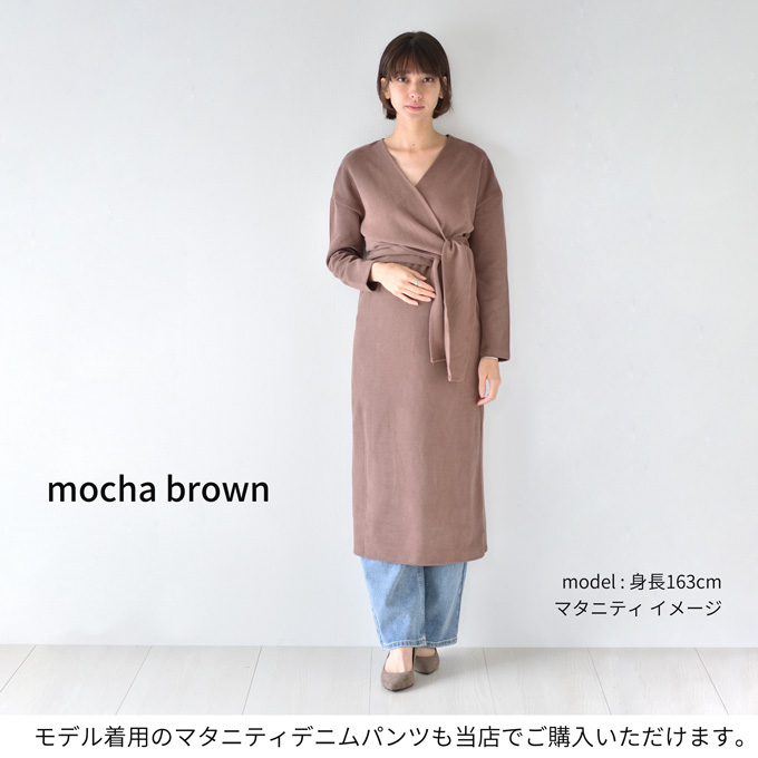 BABY ハンドブロックプリント カシュクール ワンピース 授乳服 マタニ BABY ハンドブロックプリント カシュクール ワンピース 授乳服