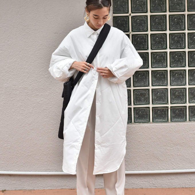 ママコート マタニティ アウター シャツ コート キルティング 中綿 軽量 防寒 Pearls パールズ