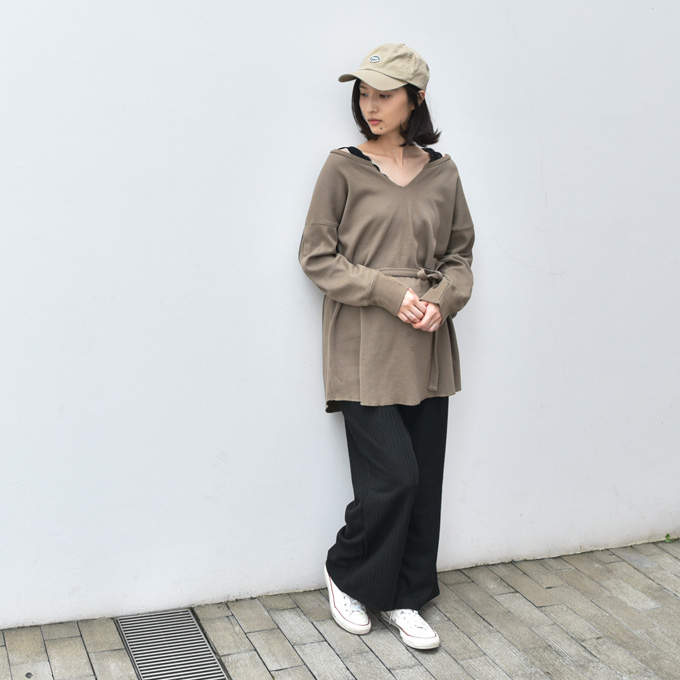 Pearls パールズ マタニティ リブパンツ ボトムス パンツ ワイド 秋冬 暖か あったか 保温