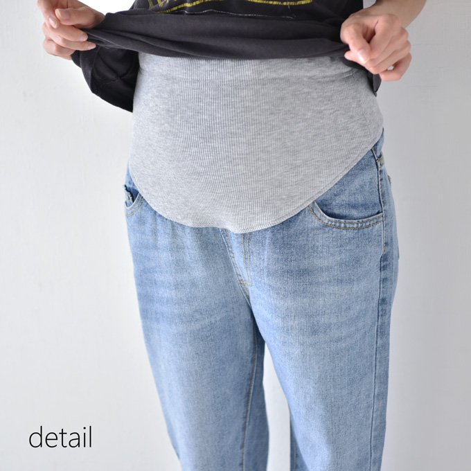 マタニティ デニム テーパード ボーイズ ダメージ マタニティパンツ マタニティデニム マタニティジーンズ パールズ Pearls 